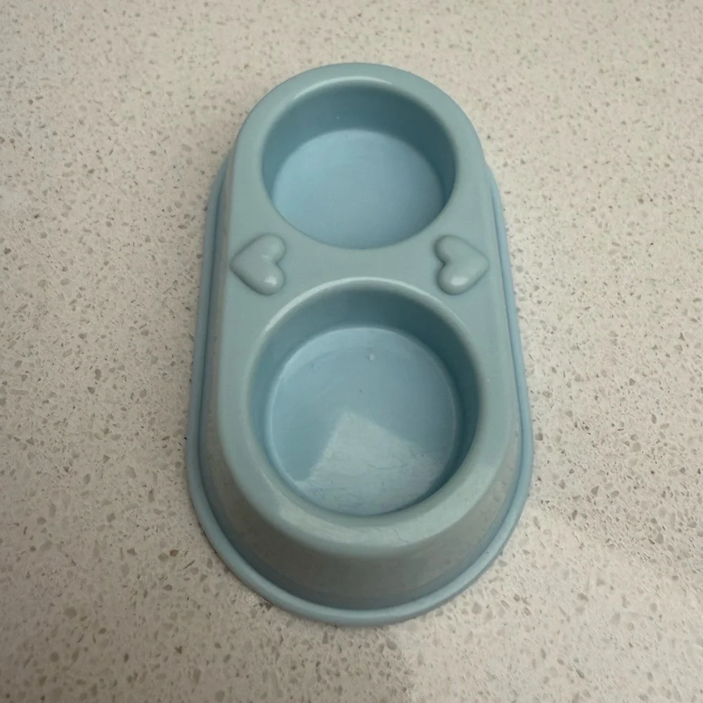 Vintage Playskool Victorian Dollhouse Blue Dog Dish 1990s